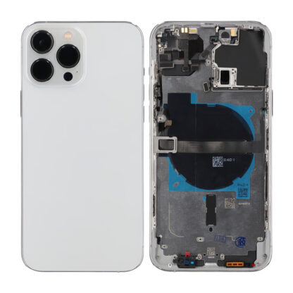 iPhone 13 Pro Max Back Housing Premium - With SEMI Small Parts - White